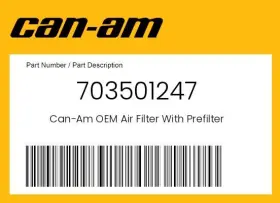 703501247 Can-am Genuine Air Filter With Prefilter -