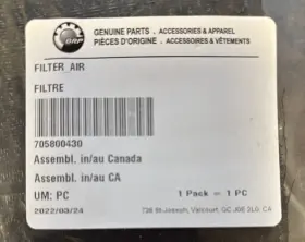 705800430 Can-am Genuine Part 2020-24 Defender Hd9 Hd10 Air Filter New