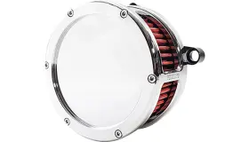 5477 Feuling Solid Outer Cover For Ba Air Cleaner Kit - Chrome With Red Filter