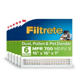 716-6pk-ec Filtrete Electrostatic Air Filter Merv 8 Dust Pollen Pet Dander