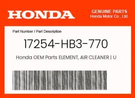 17254-hb3-770 Honda Genuine Element Air Cleaner Use Up -