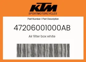 47206001000ab Ktm Genuine Air Filter Box White -