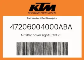 Ktm 47206004000aba Genuine Air Filter Cover Right 85sx 20 -