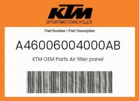 A46006004000ab Ktm Genuine Air Filter Panel -