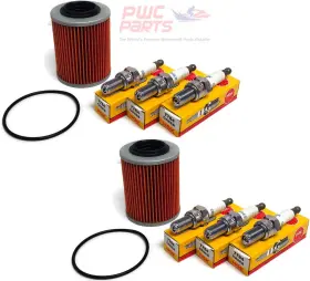 Pwc-sd-0130-kt Pwc Parts Co 2x Seadoo Spark Oil Filter And O-ring With Ngk Plug Set Cr8eb 2014 2-up 3-up
