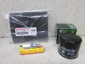 5uh-e4451-10-00 Yamaha Ngk Hi Flo Hf204 Dr8ea 07-12 Yfm45fg Grizzly 450 Tune Up Kit Air Filter Oil Spark Plug