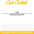 Cub Cadet KM-92192-2372 Tube 6.35X12.7X100 New. Price: $13.95.