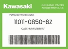 Kawasaki Genuine Case-air Filter,fr,f. 11011-0850-6Z New. Price: $58.23.