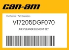 Can-am Genuine Air Cleaner Element Set V17205DGF070 New. Price: $24.92.