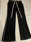 Bebe Black Velour Track Pants Slight Flare Bottoms Low Rise Pink Stripe Size Xs Pre-owned. Price: $50.00.